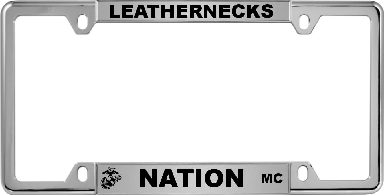 LEATHERNECKS - Metal Car License Plate Frame (chrome)